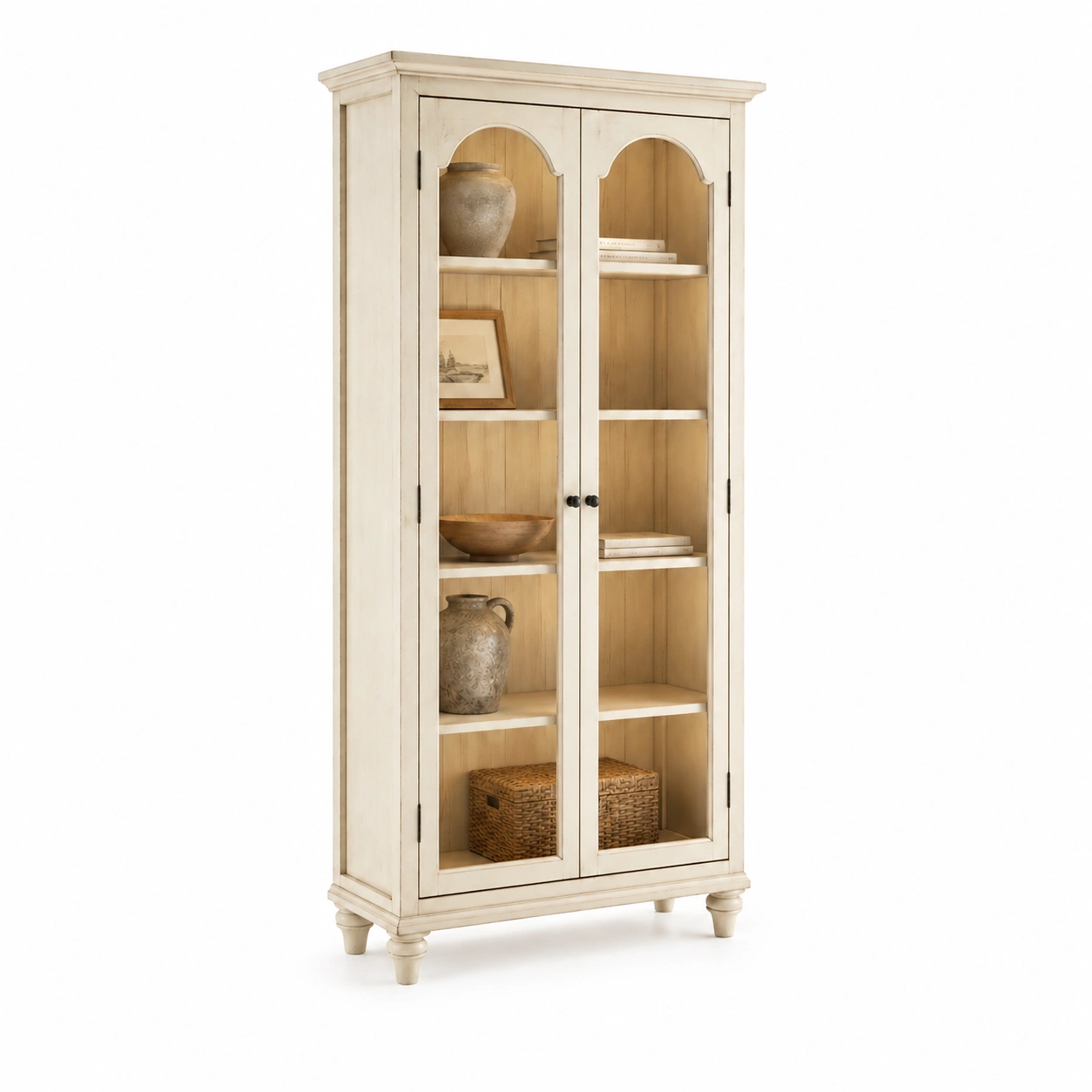 Vitrina alta blanca clasica con cristal-orderkivo